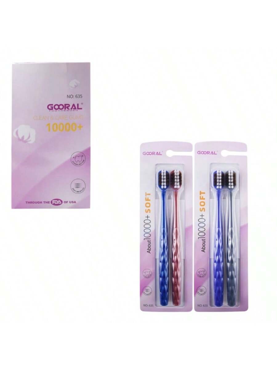 Cepillos de Dientes GOORAL Mil Hilos, Pack de 2, Limpieza Profunda y Cuidado de Encías