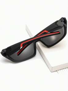 3 piezas/1 pieza Gafas deportivas de moda minimalista con marco cuadrado de PC, adecuadas para actividades al aire ciclismo