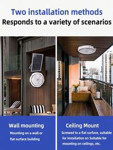 太阳能LED吸顶灯，室内卧室走廊花园照明，带遥控器、可调光、定时功能，太阳能吸顶灯 - 吸頂燈 - 查看 10