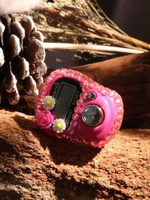 1pc/5pcs/10pcs Ramadan Spring Prayer | Arabic Style Flower & Rhinestone Enamel Counter, Portable Rosary Beads Pendant - Multicolor - View 3