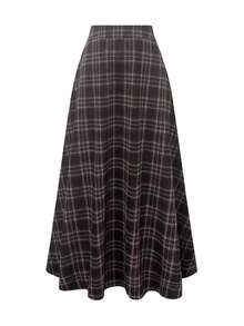 EARO Chic Women's Plaid A-Line Skirt, Fashion Versatile Elegant Design, Loose & Slimming