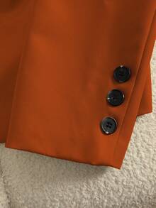 Elegant Women Blazer Slim Fit Single Breasted Long Sleeve Business Casual Jacket For Office - 桔紅 - 查看 2