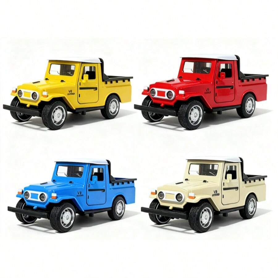 Alloy Cool Road Ze FJ40- Pickup Simulation Car Toy Model Off Road Vehicle Collection Birthday Gift - Christmas Gift Perfect Gift - Gift - Multicolor - View 1