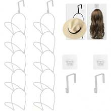 7/14PCS Hat & Wig Hanger Stand Organizer For Multiple Wigs, Wig Holder, Space Saving Storage Rack For Hat, Tie, Scarf - Multicolor - View 2