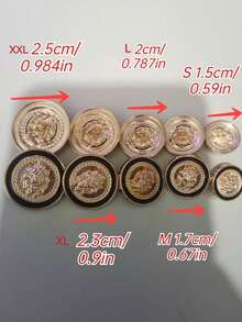 20颗锌合金狮头图案金属纽扣，适用于时尚女装外套，手工缝制，经久耐用，5种尺寸可选 - 玫瑰金 - 查看 3