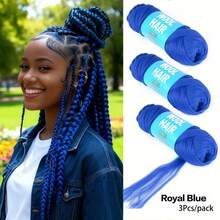 3pcs Brazilian Wool Hair Synthetic Crochet Hair Extensions For Women African Hair Yarn For Braiding Senegalese Twist Fake Hair, Suitable For Women's Daily Life, Parties, Halloween And Christmas, Multiple Colors Of Hair To Choose From, 70G/Roll - Multicolor - View 17