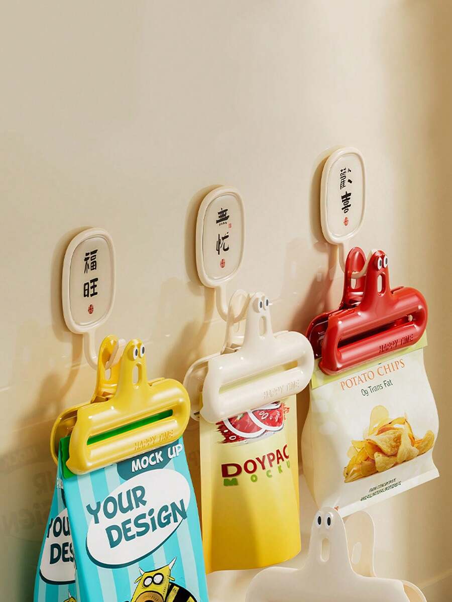 1个毛毛虫造型密封夹，防潮零食夹，厨房密封固定夹，多功能家用夹，保鲜夹 - 彩色 - 查看 1