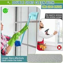 1 Pack Mesh Screen Cleaner Window Screen Cleaning Brush Washing Equipment Detachable Window Cleaner Tool With Wet And Dry Dual Use - Blue - View 4