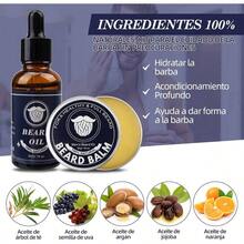 Kit Barba para Hombre, Kit Cuidado Barba Hombre Completo 8 en 1, con Aceite para Barba, Blsamo para Barba, Champ, Cepillo para Barba, Peine, Tijera, Maquinilla de Afeitar, Regalos Navidad para Hombres - Azul 8pcs con rodillo - Ver 4
