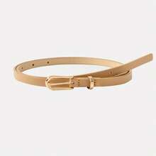 4pcs/Set Simple Small Belt Women's Jeans New Belt Women's Multi-Color PU Leather Alloy Thin Belt Women's Fashion Belt Versatile Decorative DressWomen's Belt Set  School Fall, Autumn, Halloween Christmas Gifts - 彩色 - 查看 5