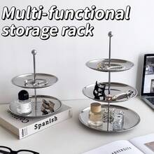 304 Stainless Steel Polished Jewelry Tray, Multi-Layer Jewelry Tray Suitable For Rings, Earrings, Watches - Multifunctional Round Multi-Layer Storage Tray, Suitable For Jewelry Tray, Jewelry Stand - Durable Multifunctional Storage Box, Accessory Box - Multicolor - View 2
