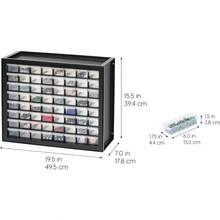 TYUI IRIS USA Bead Organizer Drawers 64-Drawer Screw Tool Electronics Hardware Nuts And Bolts Plastic Garage Storage Cabinet Bin Stackable Craft Supply Building Bricks Sorter Teacher Tool Box Black - Black - View 4