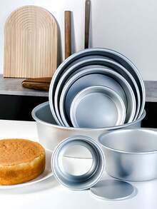 3pcs Stainless Steel Cake Mold Set, Round Cake Mold, Sponge Cake Mold, Suitable For Oven, Ideal For Baking Cakes, Multilayer Cakes, Perfect For Birthday, Mother's Day, Thanksgiving And Gathering With Family And Friends, Also A Great Match For Modern Baking Tools And Back To School Season - Multicolor - View 9