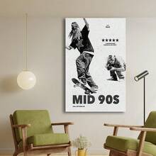 Framed Mid-90s Skateboard Canvas Art Print - Vintage 90s Skate Culture Poster, Black & White Retro Skateboarding Decor. Idea Gift For New Year, Thanksgiving Day, Christmas, For Room Decor, Kitchen Decor, Living Room Painting, Halloween Decor, Bathroom Decor, Home Decor, Wall Decor, Bedroom Decor. - Đóng khung - Xem 2
