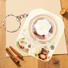 迷你翻蛋挤压玩具钥匙扣，可爱过家家煎蛋玩具，创意包包挂饰兼钥匙链，治愈系小礼物 - 彩色 - 查看 7