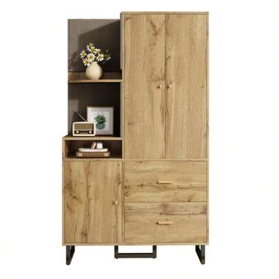 Kompaktgarderoben,Flurgarderobe,Dielenschrank Wandschrank Regal Diele & Flur Kleiderschrank Mit Gepolsterten Paneelen Schuhschrank, (BxHxT): 110x186x38 Cm