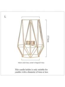 Metal Ornaments Candlestick Container Polygonal Geometry Iron Candlestick - Multicolor - View 12