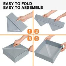 Foldable Baby Organizers And Storage & Dresser Organizer For Bedroom, Drawer Organizer Clothes,Closet - Nursery Organization Dresser Dividers For Underwear, Sock, Bib,Etc. - Grey - View 9