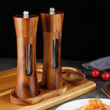 Acrylic Manual Grinder, Solid Wood Pepper Grinder Bottle, Kitchen And Home Camping Salt Spray Rose Salt Pepper Grinder Bottle, No Need For Electricity, Durable And Easy To Clean, Very Suitable For Household Use, Kitchen Essential | Transparent Design | Durable Kitchenware, Pepper Grinder