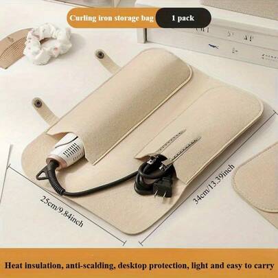 Hair Tool Organizer Bag - Convenient For Travel, Perfect For Storing Curling Irons, Straighteners, Flat Brushes, And Hair Dryers| Functional Design