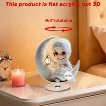 1/2 Pc Cô gái cầm đèn lồng trang trí xoay, Tấm acrylic đa năng, Trang trí nhà cửa, ký túc xá, văn phòng, Quà tặng lễ hội Hồi giáo Ả Rập. - Nhiều màu - Xem 4