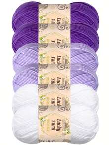 6pcs/Set High Quality Acrylic Yarn Combo, 100% Acrylic, Total Weight 400g. Suitable For Knitting Crafts, DIY Handmade Wallets, Soft Beige Friendly Crochet Scarf, Sweater, Shawl, Coat, Blanket And DIY Material Pack