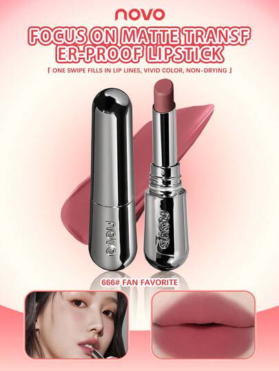 NOVO Rouge à lèvres mat en velours imperméable et résistant à la transpiration, longue tenue, couleur vive, convient pour un usage quotidien, les voyages, les activités extérieures, les festivals, les anniversaires, les remises de diplômes, les fêtes, un maquillage