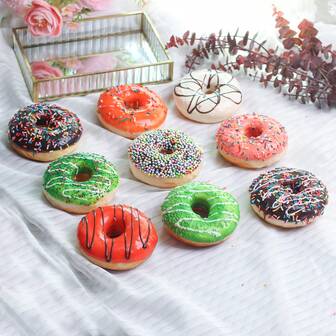 1pc Handmade Donut Model Decor, Fridge Magnet, Sweet Party Decoration (Each Piece May Vary Slightly)