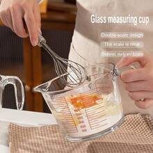 Heat-Resistant Borosilicate Glass Measuring Cup With Handle And Scale, Glass Mixing Bowl For Baking, Cooking And Measuring - Transparent - View 2