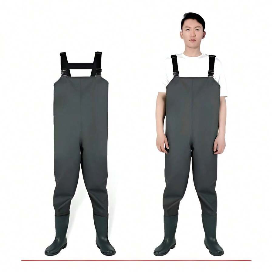 Waterproof Fisherman's Coverall 1.25m X 58cm With Built-In Boots | Durable PVC | Fishing And Cleaning - D.K.L - 43/41 - Xem 1