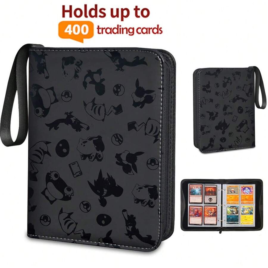 High Quality 4-Pocket Zipper Card Binder, 400-Card Transaction Card Binder, Portable PU Card Collecting Binder, Collection Card Album Folder, Suitable For Cards, MTG, TCG, Sports Cards, Gaming Cards - Multicolor - View 1