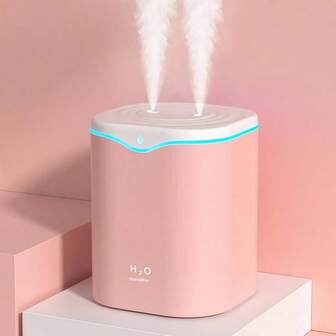 [Large Capacity Humidifier] A 2-Liter Large Capacity Dual-Mist Humidifier With Aromatherapy Function, Colorful LED Mood Lights, Dual-Nozzle Design, Long-Lasting Operation, And Automatic Shut-Off When Water Is Low. Suitable For Offices, Living Rooms, And Bedrooms, And Can Also Be Used For Plant Humidification And Home Decoration.