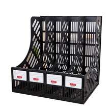 4 Compartment Desktop File Holder A4 Magazine File Organizer Document Book Holder - Negro - Ver 1
