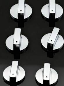 6MM Silver Gas Stove Knob - Metal Gas Stove Switch, Suitable For Kitchen Stove, Gas Stove, Oven
