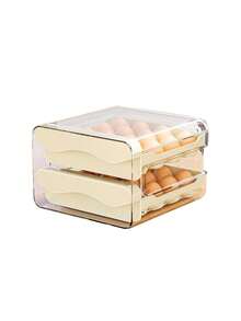 1pc Double-Layer Drawer Style Egg Storage Rack, Transparent Plastic Refrigerator Egg Holder, Drawer Style Kitchen Double-Layer Refrigerator Storage Box, Stackable PET Egg Storage Set, Stackable, Egg Storage Tray, Double-Layer Design For Larger Capacity, Transparent Plastic Egg Rack, Suitable For Refrigerator, Countertop, Cabinet, Easter Gift - Multicolor - View 8