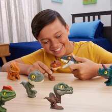 Mattel 侏罗纪世界小小恐龙玩具，可咬合，眼睛可变，可收藏恐龙模型，适合3-8岁男孩女孩，可作复活节彩蛋填充物，也可作圣诞节、生日、感恩节礼物 - 食肉牛龍 - 查看 10