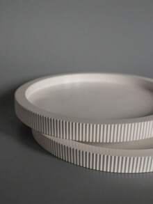 1 khay tròn sọc trang trí khay lưu trữ đế chậu cây khuôn silicon cho nhựa thạch cao trang trí bê tông khuôn silicon - trắng - Xem 4