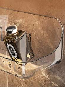 Large Capacity Acrylic Bathroom Storage Rack, Multi-Functional, No Drilling Installation, Strong Load Bearing, Transparent, Holds Cosmetics, Toiletries, Cleaning Tools, Modern Bathroom Decor, Space-Saving Solution