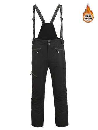 2025 Autumn/Winter New Thick Ski Pants For Men, Multi-Color, Detachable & Adjustable Suspenders, Suitable For Outdoor Hiking & Camping
