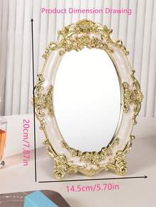 1pc European Style Personalized Makeup Mirror, Vanity Mirror, Suitable For Room, Bedroom, Dressing Table, Also As A Gift For Family And Friends - Multicolor - View 4