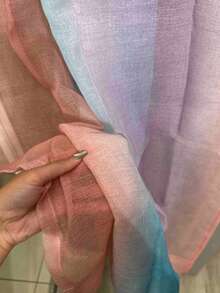1pc Minimalist Gradient Semi-Sheer Curtain Panel, Suitable For Living Room, Bedroom, Balcony, Etc. - Multicolor - View 6