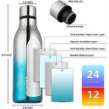 BJPKPK - Botellas de agua aisladas, botella de agua de metal de acero inoxidable de con correa, sin , termo a prueba de fugas, tazas, frascos, botella de agua reutilizable para la escuela,(18 onzas Azul (Blue Lagoon)) - Multicolor - Ver 3