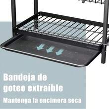 2-Tier Dish Drainer With Removable Trays - 黑色 - 查看 9