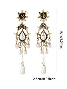 1对圣诞树耳环，圣诞老人驾着雪橇派送礼物，圣诞礼物，女士耳环，耳环 - 彩色 - 查看 5