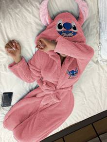 Disney 立体刺绣3D耳朵毛绒睡袍，成人秋冬家居服