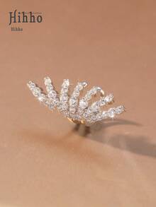 Hihho 1pc Clip-On C-Shaped Earrings - For Women Without Pierced Ears, Pair With Hoop Earrings, Cartilage Earrings, Everyday Wear, Holiday Party Gift, Christmas Jewelry - Wing - View 3