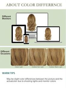 Ponytail Extension, 14 Inch Claw Clip Ponytail Extension Curly Wavy Pony Tails Hair Extensions Synthetic Hairpiece For Women Daily Wear - Multicolor - View 10