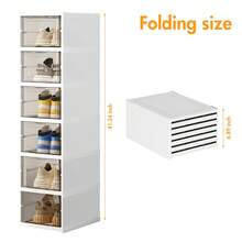 1pc 6-Tier Shoe Rack Organizer,Vertical Narrow Space Saving Storage Free Standing Corner Shelf For Closet Entryway Bedroom Garage - White - View 5
