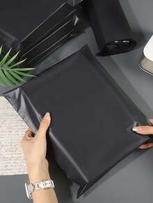 50pcs Black Courier Bags, Thickened Logistics Bags, Gift Bags, Waterproof Transportation Packaging Bags, Clothing Shopping Bags, Holiday Gift Bags, Black Self-Adhesive Bags, Suitable For Back To School Season. Ideal For Shopping Malls, Offices, Weddings, Christmas Parties And Various Occasions, Perfect For Christmas Gift Packaging. - Black - View 2