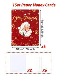 6 piezas Ideas de regalo de Navidad Portamonedas de regalo, Diseño de Papá Noel, Regalos en efectivo de Navidad, Rellenos de calcetín de Navidad, Sobres de Navidad, Embalaje de regalo de Navidad, Bolsas rojas de Navidad, Rellenos de bolsas de Navidad, Tarjetas de Navidad, Feliz Navidad, Decoraciones navideñas para el hogar, Decoraciones de árbol de Navidad, Adornos navideños, Nochebuena, Navidad, Decoración de Año Nuevo 2026